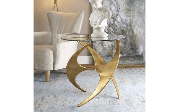 Graciano Antique Gold Side Table | Uttermost | Chervin Furniture & Design