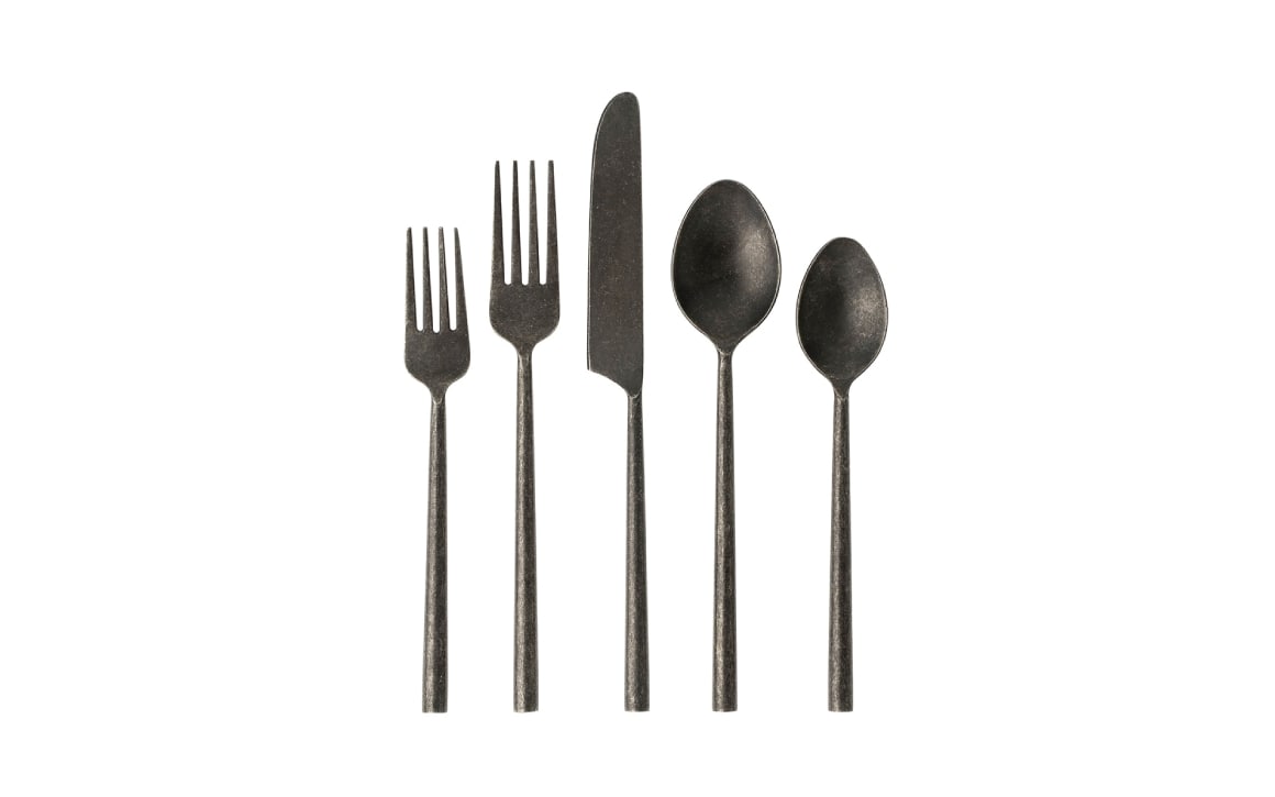 Black Stainless Cutlery Set | Tides Flatware | Chervin Furniture & Design